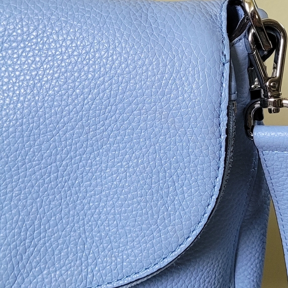 Michael Kors Blue BEDFORD Tassel Pebbled Leather Shoulder Bag/Crossbody Bag - Picture 3 of 16
